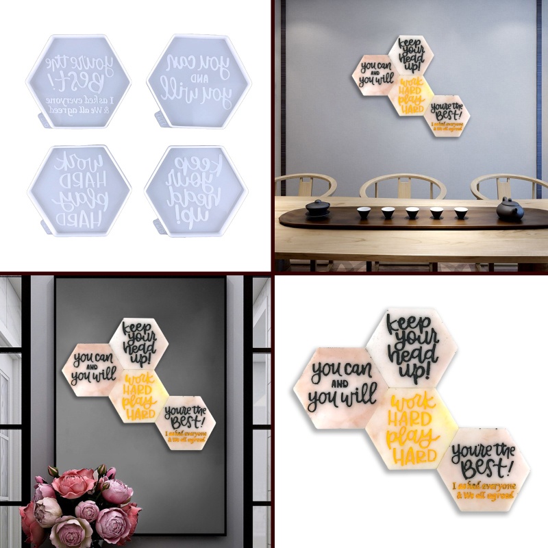 Sa Khuôn Nhựa Hình Lục Giác Sáng Bóng Dùng Làm Móc Khóa / Đồ Trang Sức