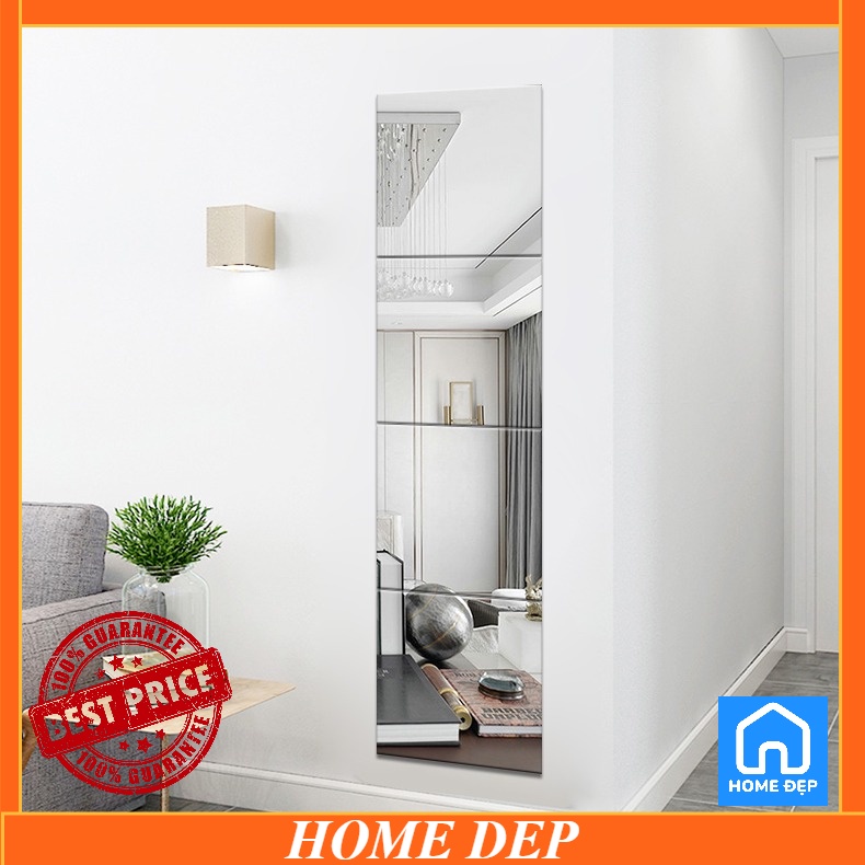 Home Đẹp GƯƠNG DÁN TƯỜNG DÁN TỦ QUẦN ÁO HD SOI- TRANG TRÍ kích thước 22cm x 22cm