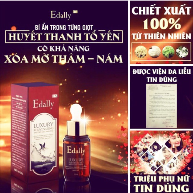 Huyết Thanh Tổ Yến Edally, Serum, Tinh Chất Tổ Yến Edally Ex