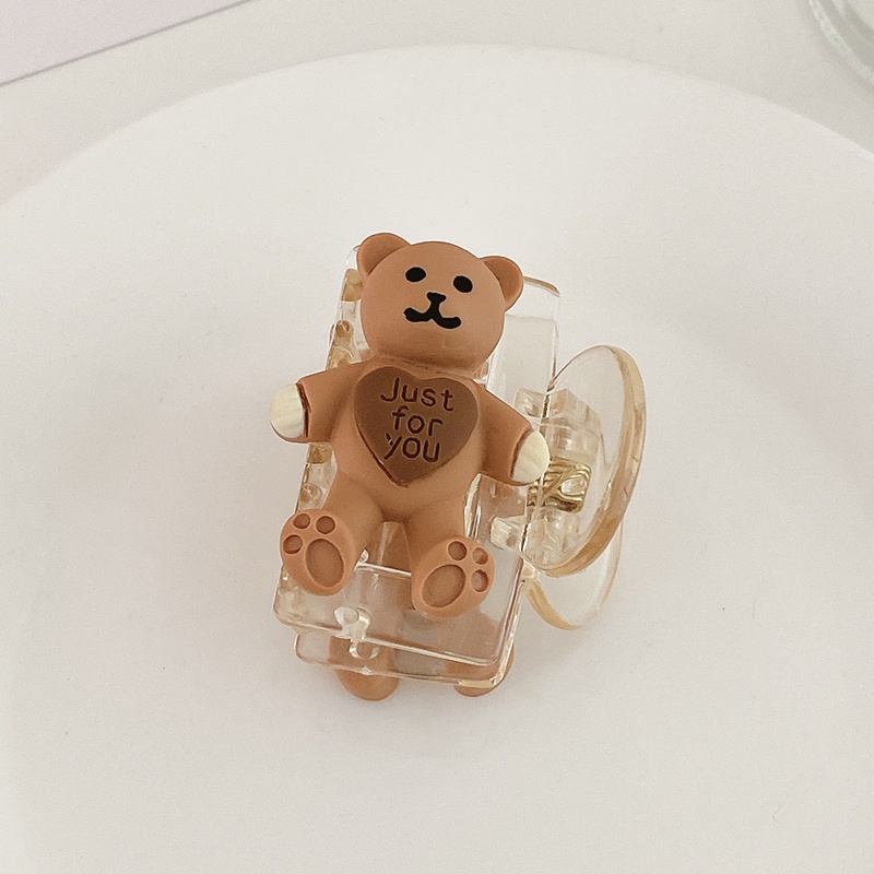 Kẹp tóc càng cua thiết kế gấu hoạt hình phong cách Hàn Quốc đáng yêu