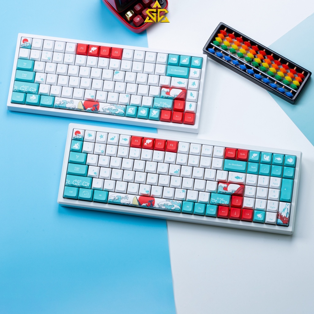 Keycap Coral Sea XDA Thick PBT 128 nút
