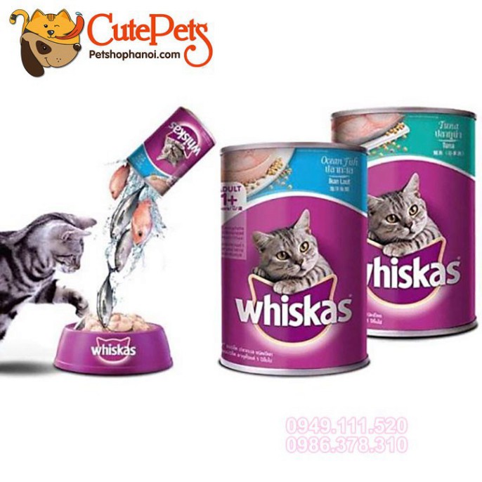 BMB1 Thức ăn cho mèo Pate Whiskas Adult Lon 400g - CutePets Phụ kiện chó mèo Pet shop Hà Nội 4 T083