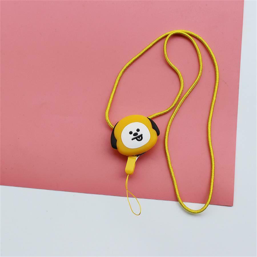 Kpop BTS BT21 Phim Hoạt Hình Dễ Thương Điện Thoại đeo Cổ Thời Trang Đèn Flash Dây Buộc Chủ Huy Hiệu Thẻ