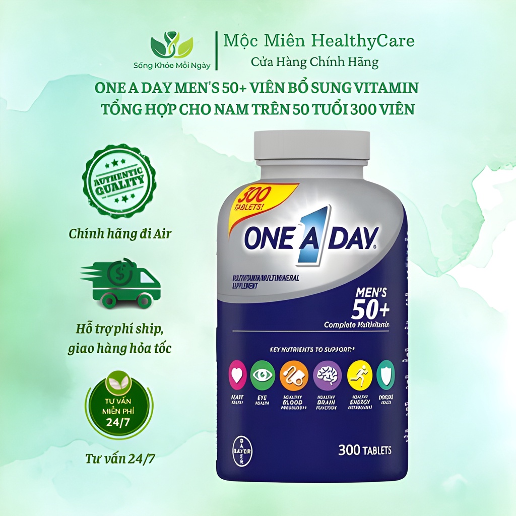 Vitamin tổng hợp One A Day Men's Multivitamin 50+, Mỹ (300v) cho nam giới trên 50 tuổi ( T7/2023 )