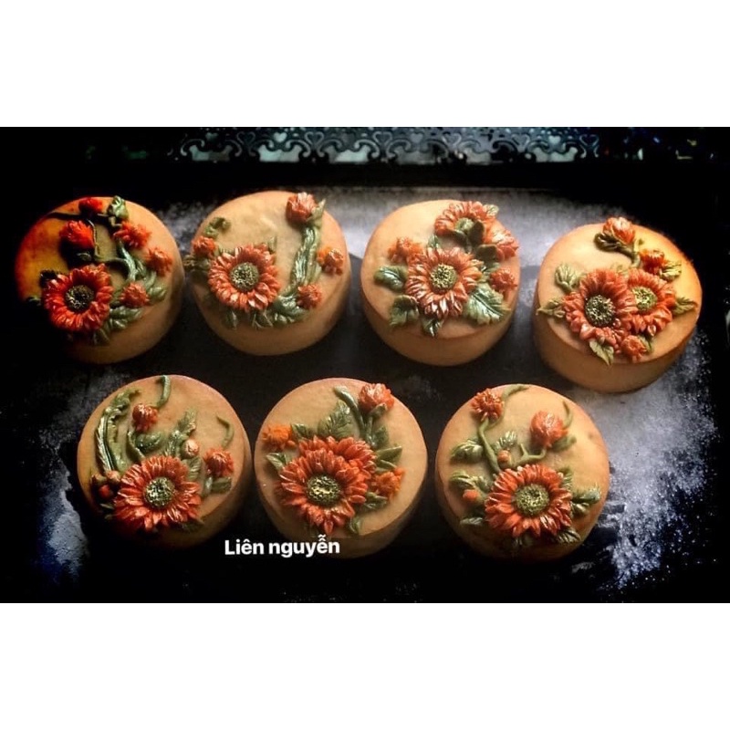 khuôn silicon bông hoa cúc trang trí bánh