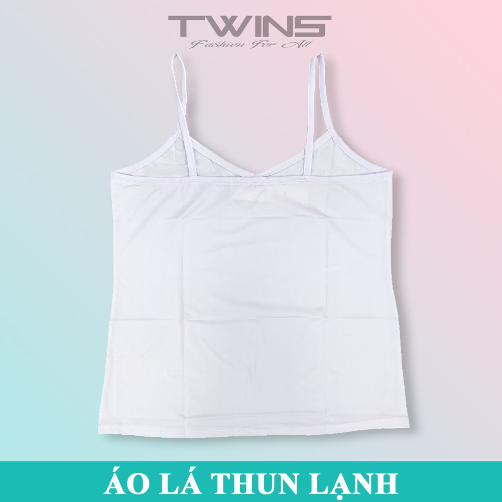 Áo lá nữ 2 dây chất thun lạnh dáng dài ôm body màu trắng, đen size từ 40kg-60kg