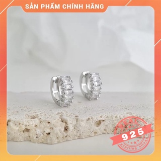 Bông tai - khuyên tai bạc s925 cao cấp đính đá pha lê