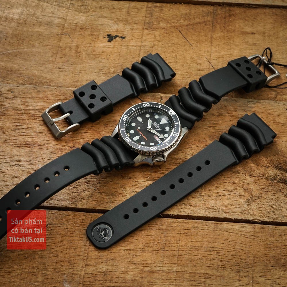 Dây đồng hồ cao su SKX007 cao cấp size 20-22mm - TiktakUs