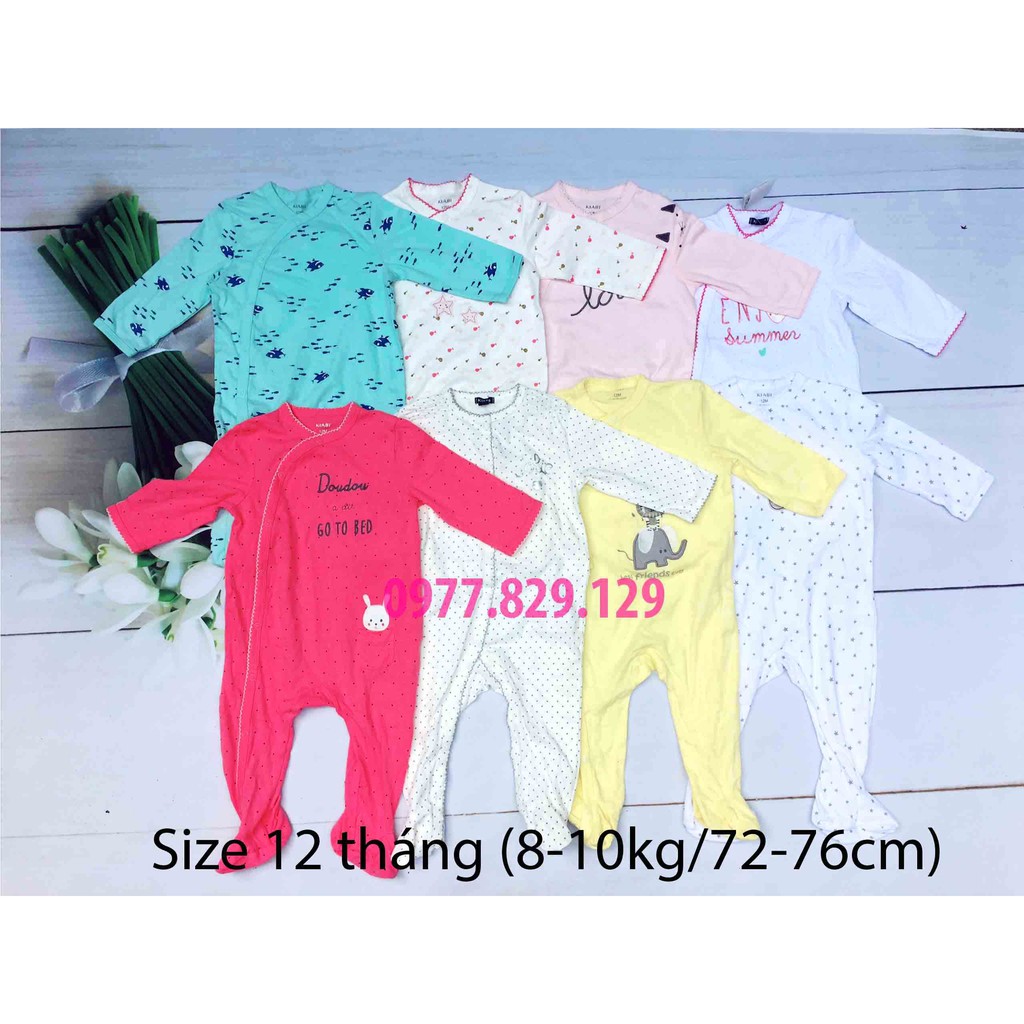 Body cotton liền tất KIABI cho bé trai và gái Hàng xuất dư