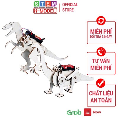 Bộ đồ chơi khoa học tự làm X- MODEL robot tự động khủng long bằng gỗ cho bé
