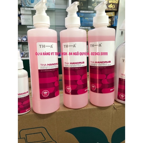Nước rửa tay khô diệt khuẩn nhanh - dung dịch cồn xịt sát khuẩn tay khô nhanh TH.A THA HANDRUB -Chai 500ml