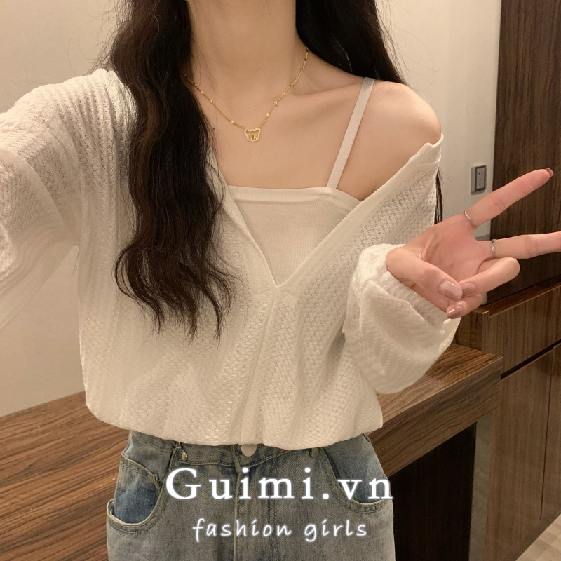 Áo Thun Giả Hai Lớp Thời Trang Mùa Xuân Mới Dành Cho Nữ