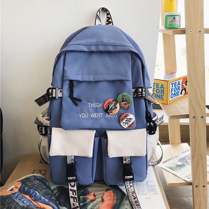 Balo học sinh cấp 2 , 3 thời trang cá tính nam nữ chống thấm nước ( Không Kèm Phụ Kiện ) size 42cm