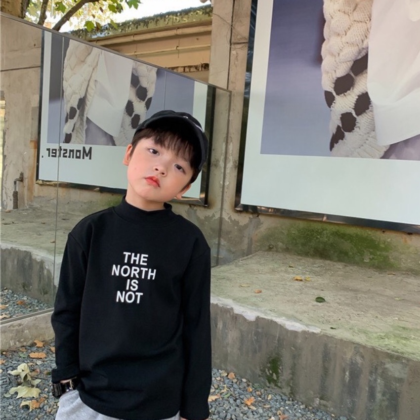 Áo thun cổ lọ dài tay cho bé trai phong cách Hàn Quốc từ 16kg đến 40kg thời trang trẻ em Dream House