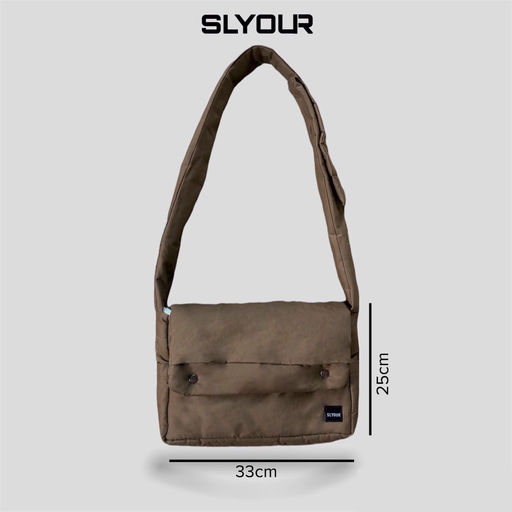 Túi đeo chéo BROWN unisex nam nữ , túi local brand chính hãng SLYOUR