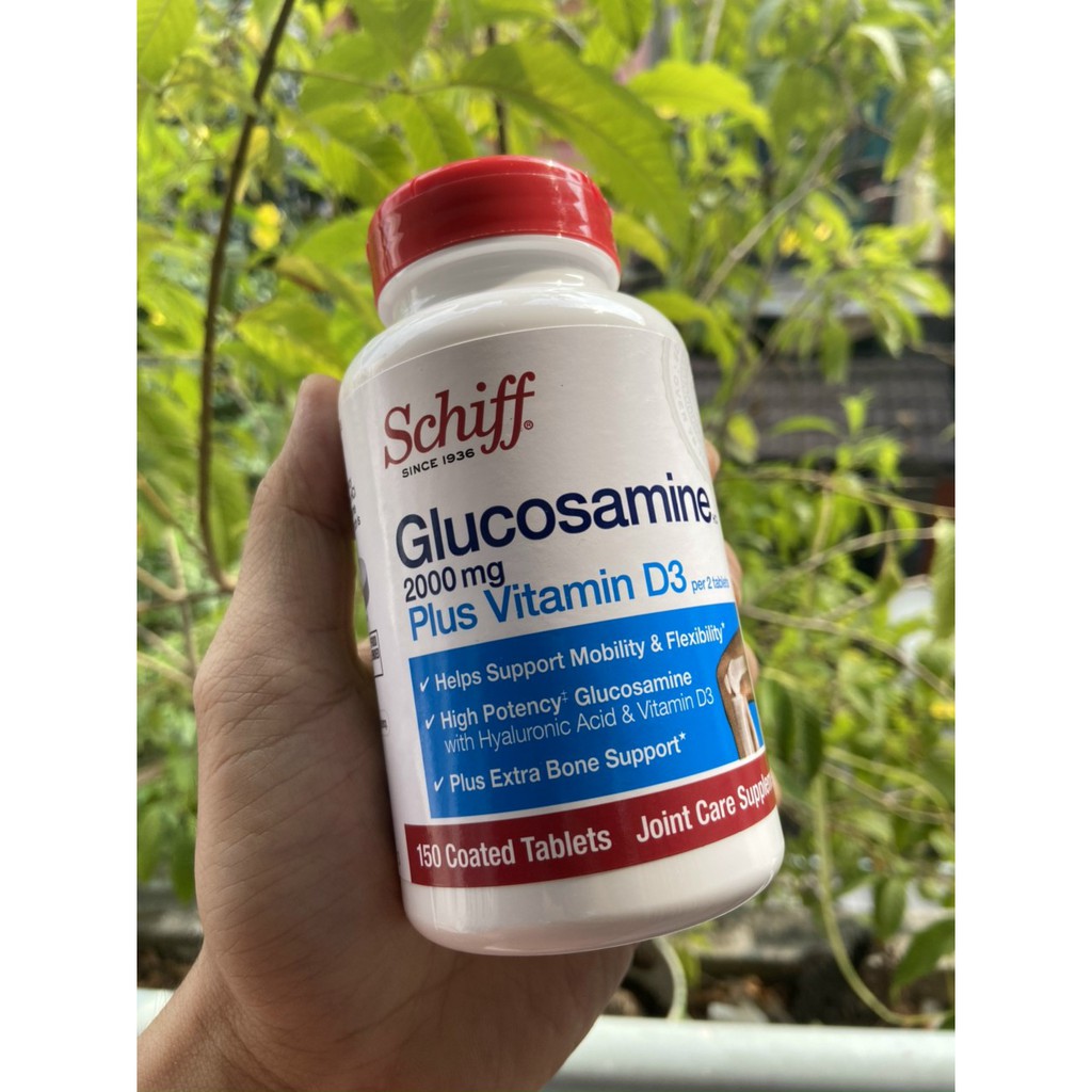 Hỗ trợ xương khớp Schiff Glucosamine 2000mg Plus Vitamin D3 150 Viên của Mỹ