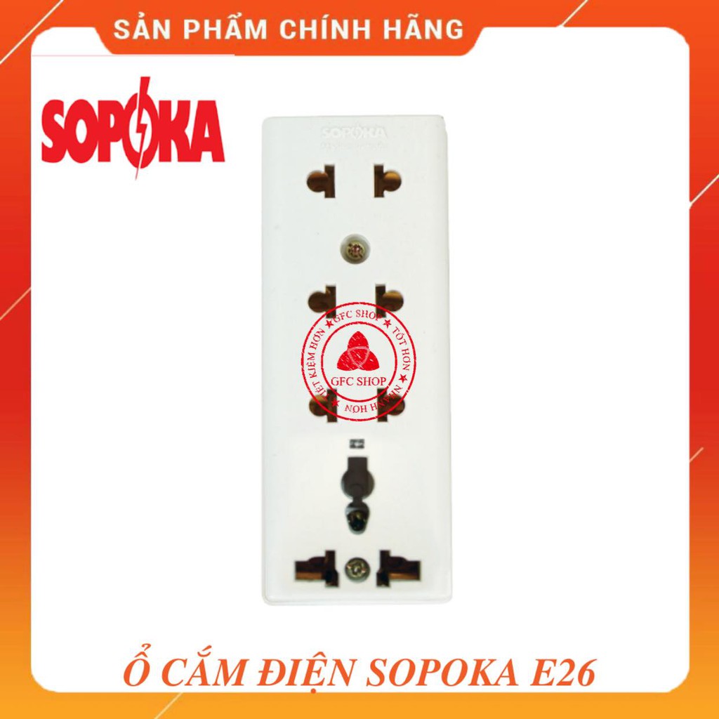 Ổ cắm điện - Phích cắm điện Sopoka 2200W màu trắng (KHÔNG DÂY) chịu nhiệt chống cháy