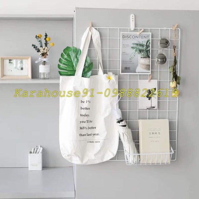 Khung lưới sắt trang trí treo tường, decor (Được tặng kèm móc dán treo tường) | BigBuy360 - bigbuy360.vn