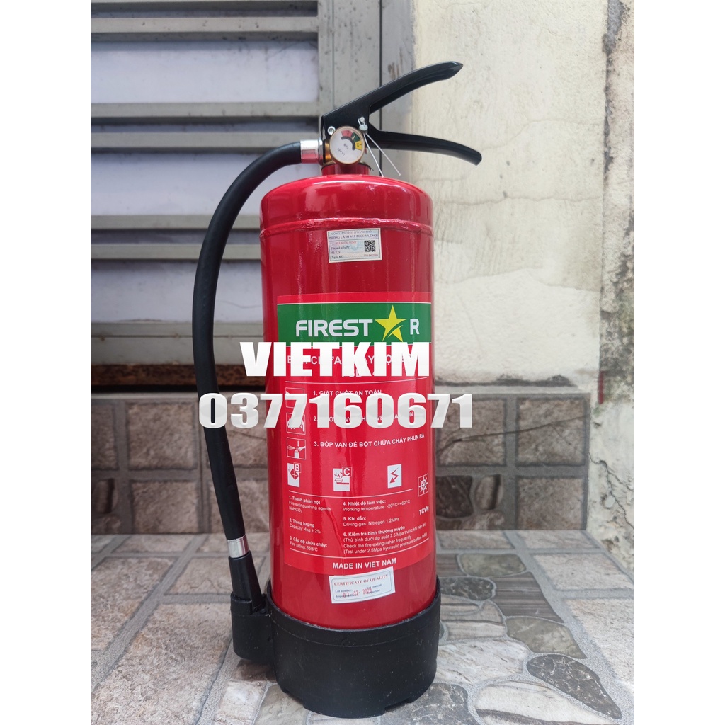 Bình Chữa Cháy Cứu Hỏa dạng bột FIRESTAR BC MFZ4 4kg