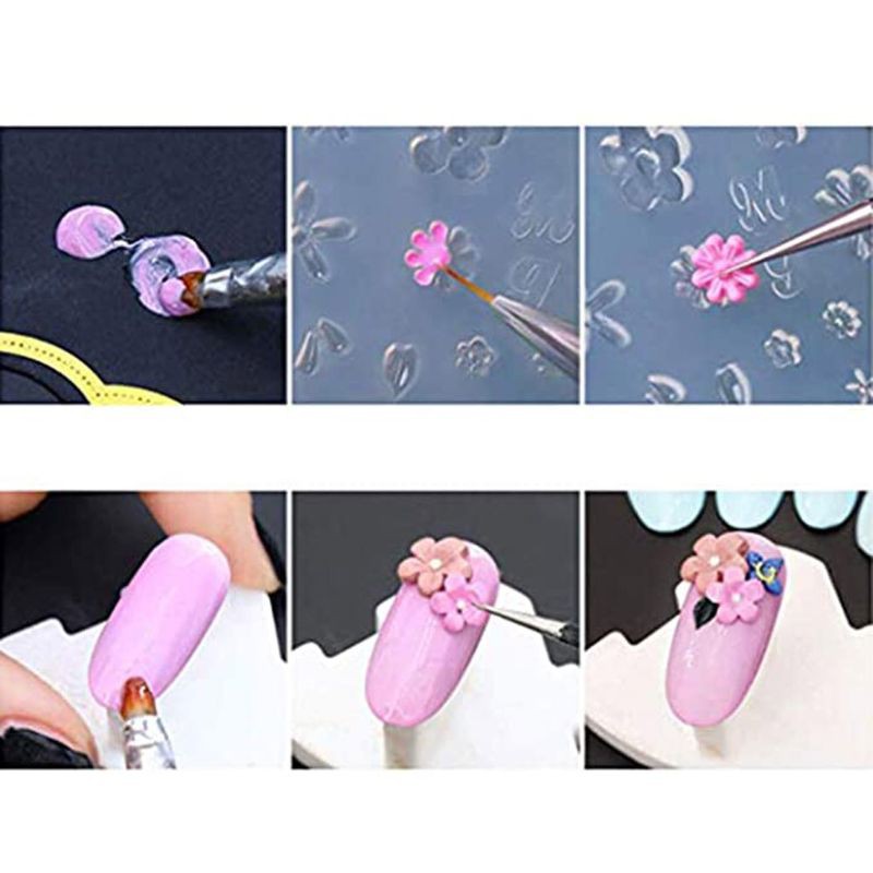 [Hàng mới về] 2 khuôn silicon nhỏ tạo hình trang trí móng tay