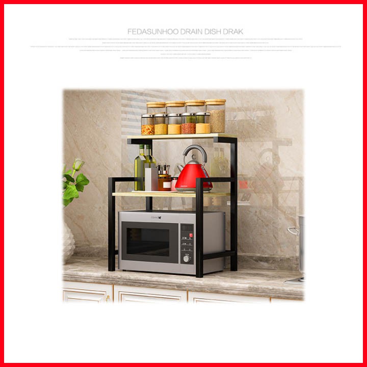 Kệ lò vi sóng 2 tầng lửng khung thép
