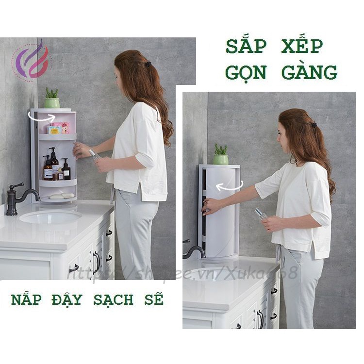 Kệ Góc Nhựa Tam Giác 3 Tầng Đa Năng Cho Nhà Tắm, Phòng Khách, Phòng Ngủ