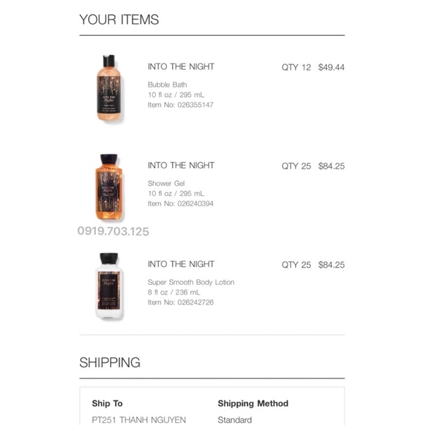 Sữa tắm BBW Into The Night 295ml - Bill Us