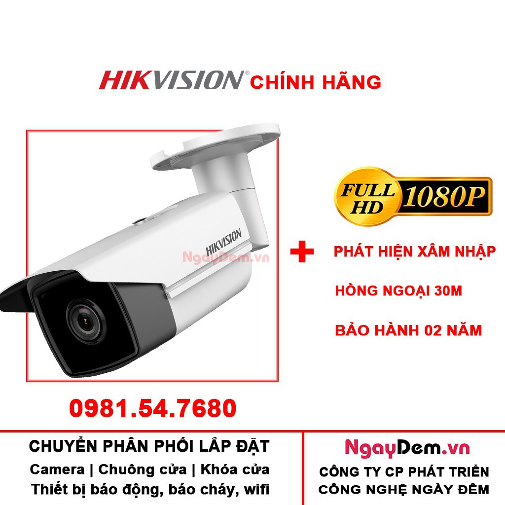 Camera IP Trụ Hikvision 2MP DS-2CD2T21G0-I FULL HD 1080P  - Hàng chính hãng bảo hành 24 tháng