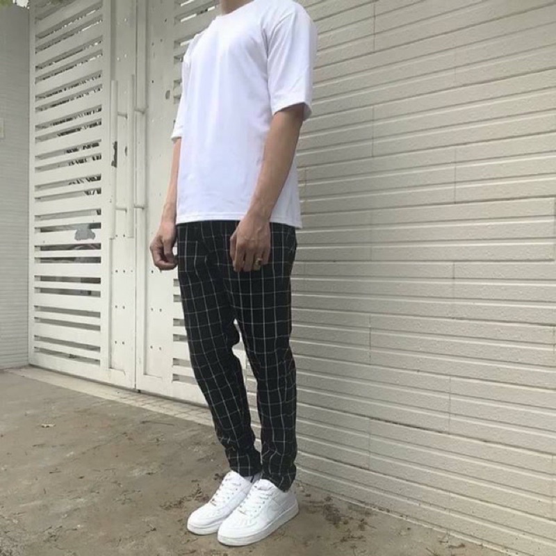 Quần Baggy Nam Nữ Kẻ Caro PLAID Ống Suông Unisex - Kiểu quần ống rộng suông vải Plaid kẻ caro Khanh Store 24
