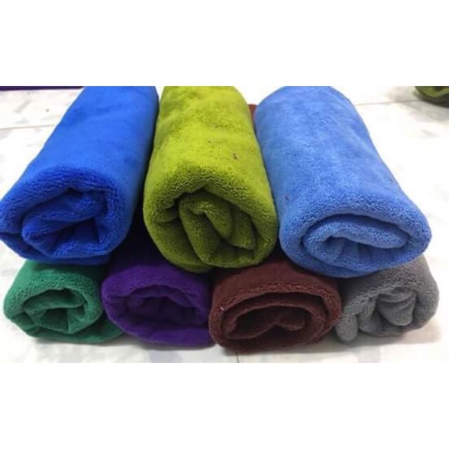 Khăn gym, gội đầu, spa, lau xe ô tô sợi siêu mịn Microfiber không ra lông, siêu thấm nước (loại dày) KT 35x75cm bao giá