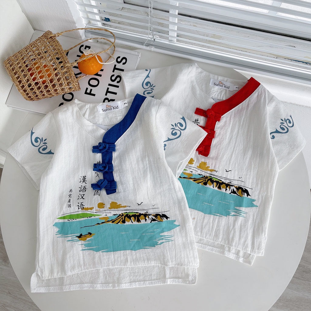 Bộ cộc tay cho bé, Bộ tay cho bé trai chất đũi cực mát cho bé từ 6-28kg - LILA KIDS