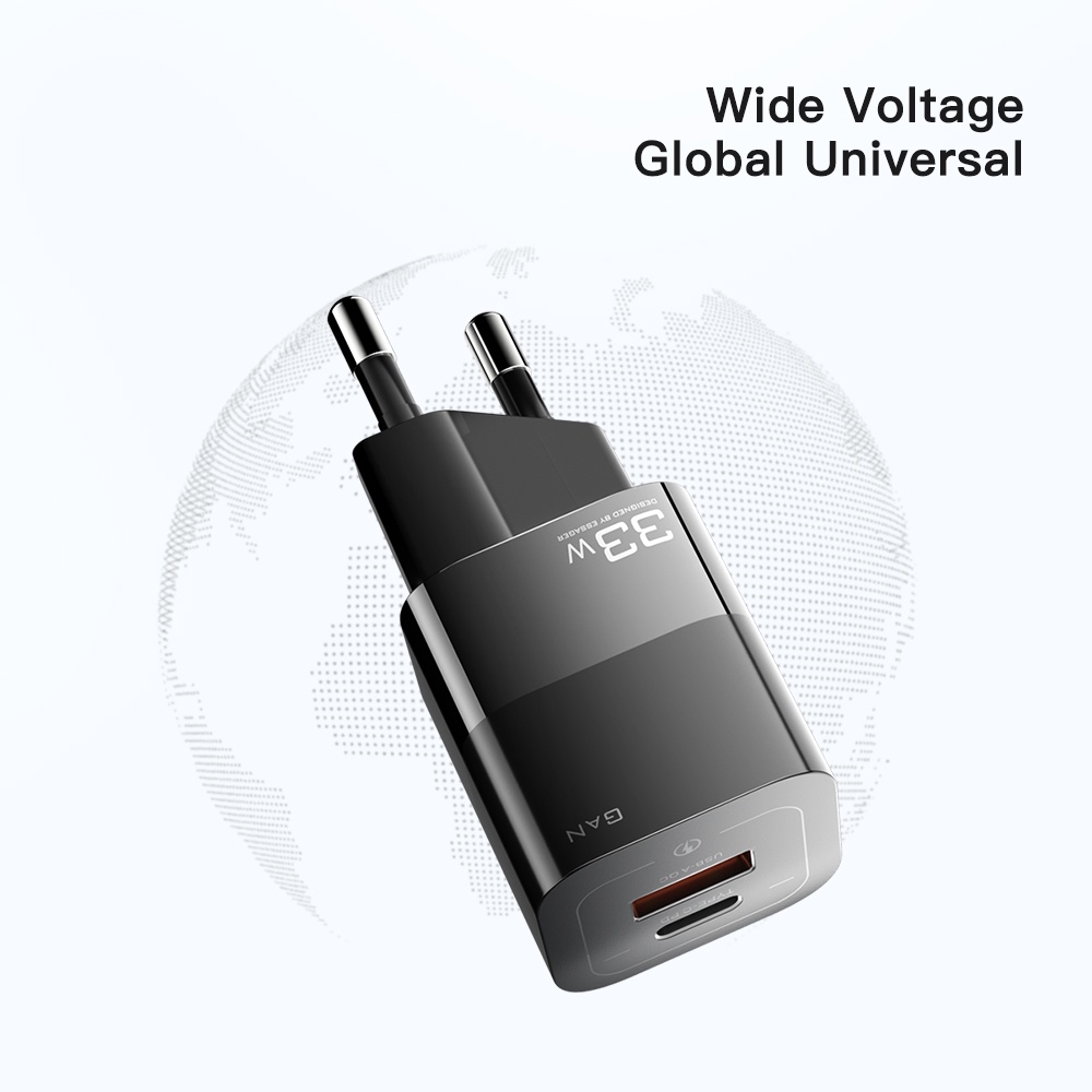 Cốc Sạc Nhanh Essager 33W Cổng USB + Type C Cho Samsung iP13 PD