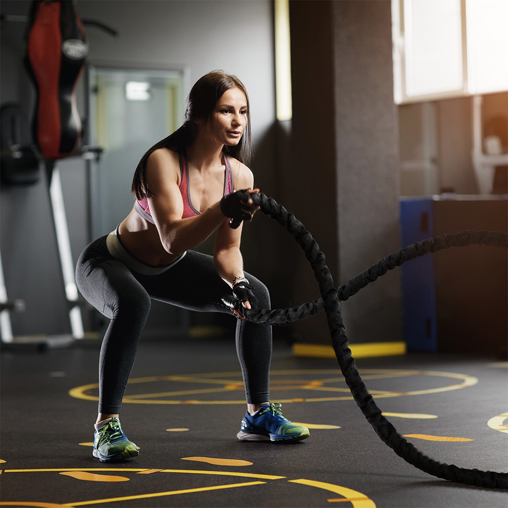 OneTwoFit dây thừng tập gym thể hình Dây nhảy tập thể dục dây thừng chiến đấu dây tập thể lực rèn cơ bắp dày Dài 12/15 M