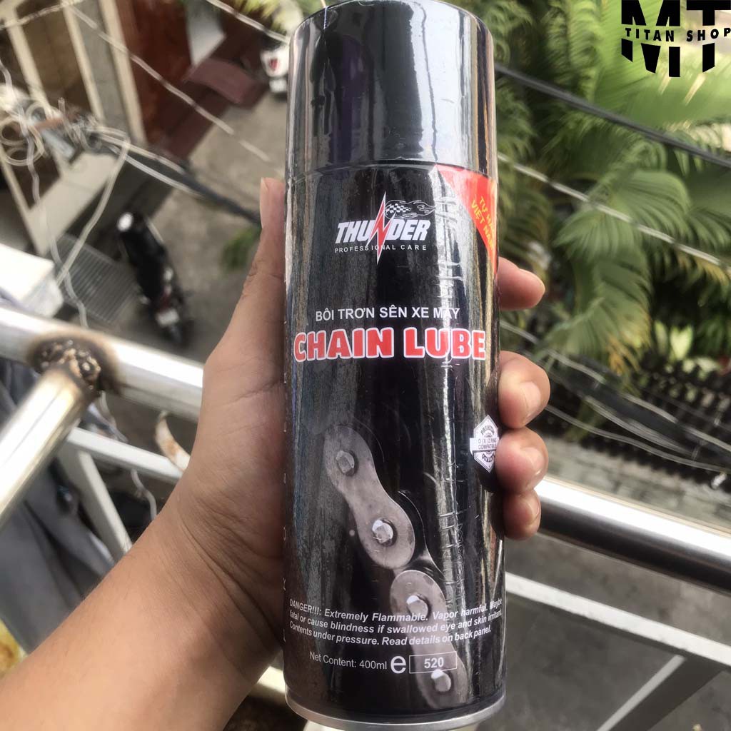 Chai Xịt Bôi Trơn Bảo Dưỡng Sên/Xích Xe Máy Thunder Chain Lube 400ml