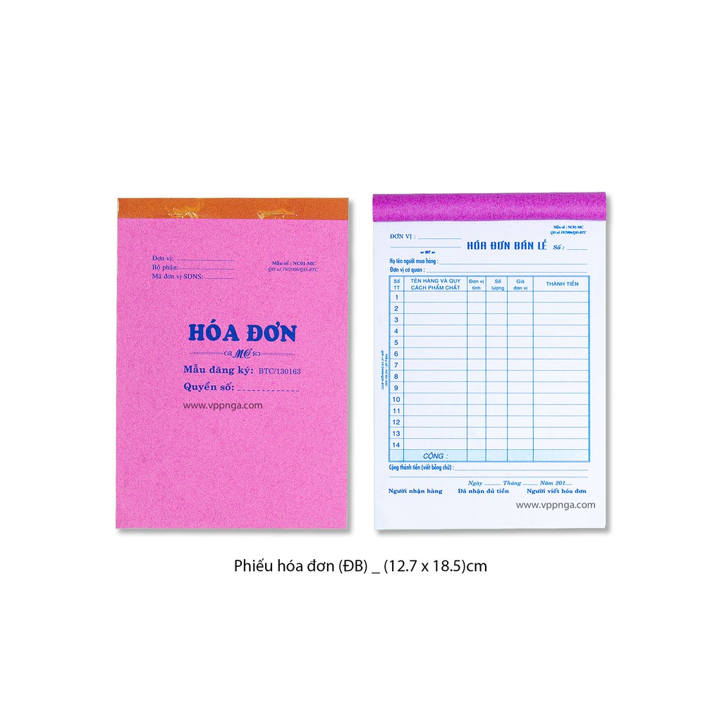 Phiếu hóa đơn dày ĐB