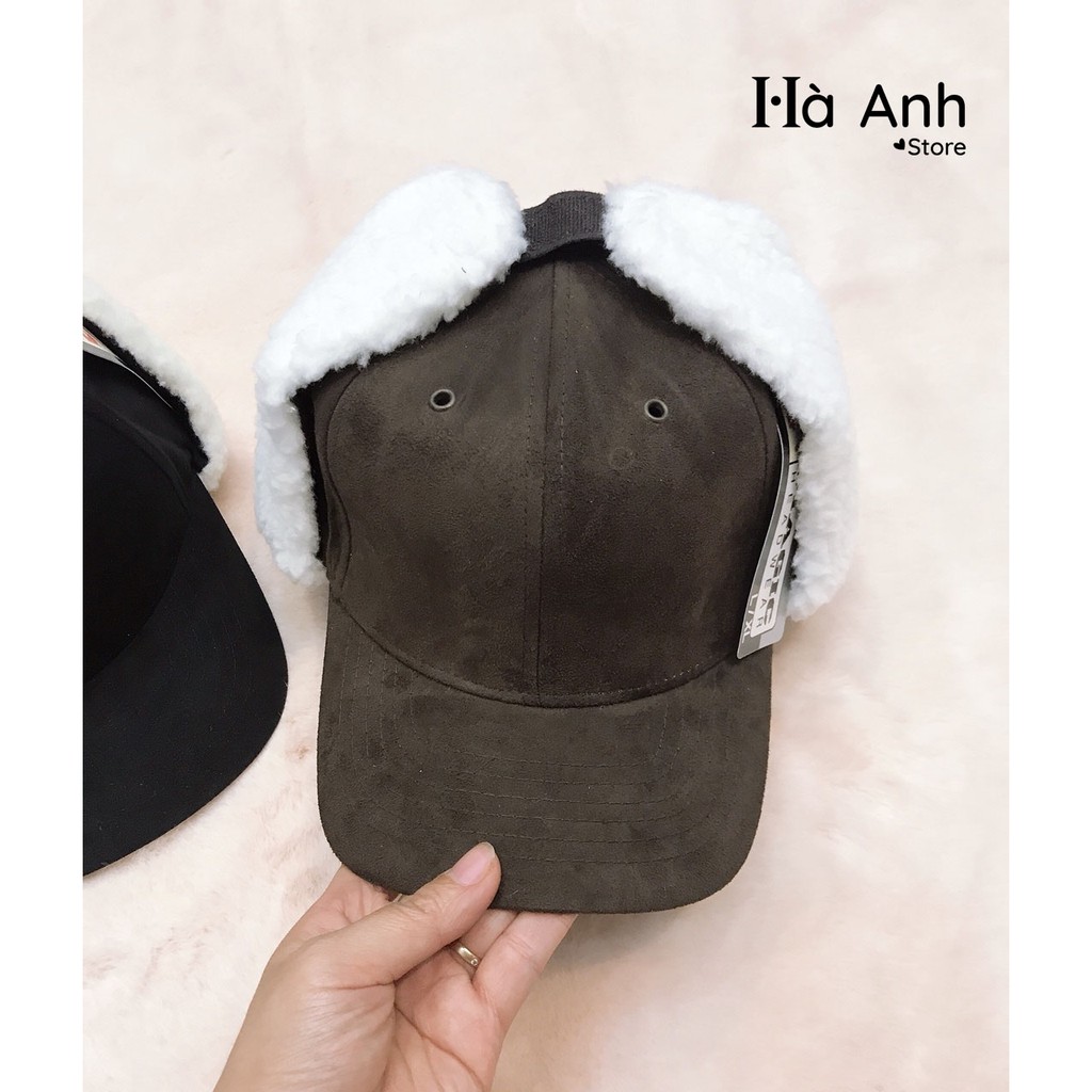 MŨ LƯỠI TRAI CÓ TAI LÓT LÔNG CỪU XUẤT MỸ