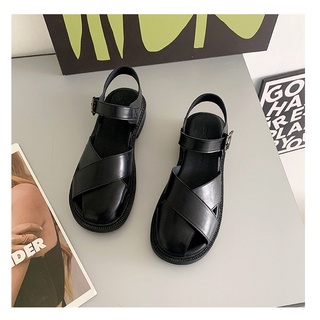 Giày xinh- Sandal đan 2 bản to chất da mềm - dép xinh