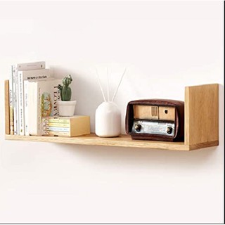 kệ trang trí treo tường kệ để đồ lưu niệm cây cảnh phòng khách hình chữ U gỗ thông tự nhiên