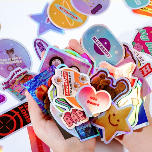 <Video Review> Set 24 Sticker Hình Dán Họa Tiết Retro Cá Tính Trang Trí Sổ Tay Nhật Ký Điện Thoại M005