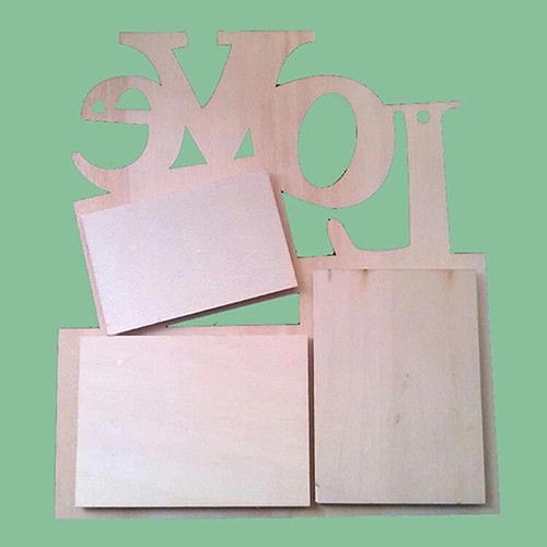 Khung ảnh 3 trong 1 chất liệu gỗ xinh xắn tạo hình chữ LOVE đáng yêu