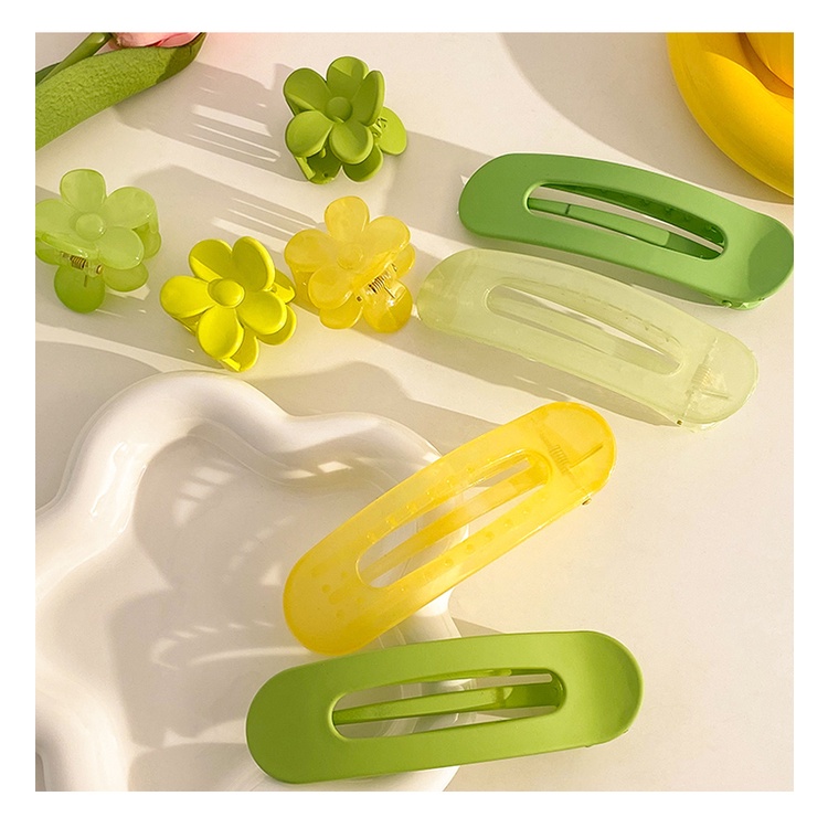 Kẹp Tóc Hình Hoa Màu Xanh Lá Thiết Kế Mới Xinh Xắn Thời Trang Dành Cho Nữ