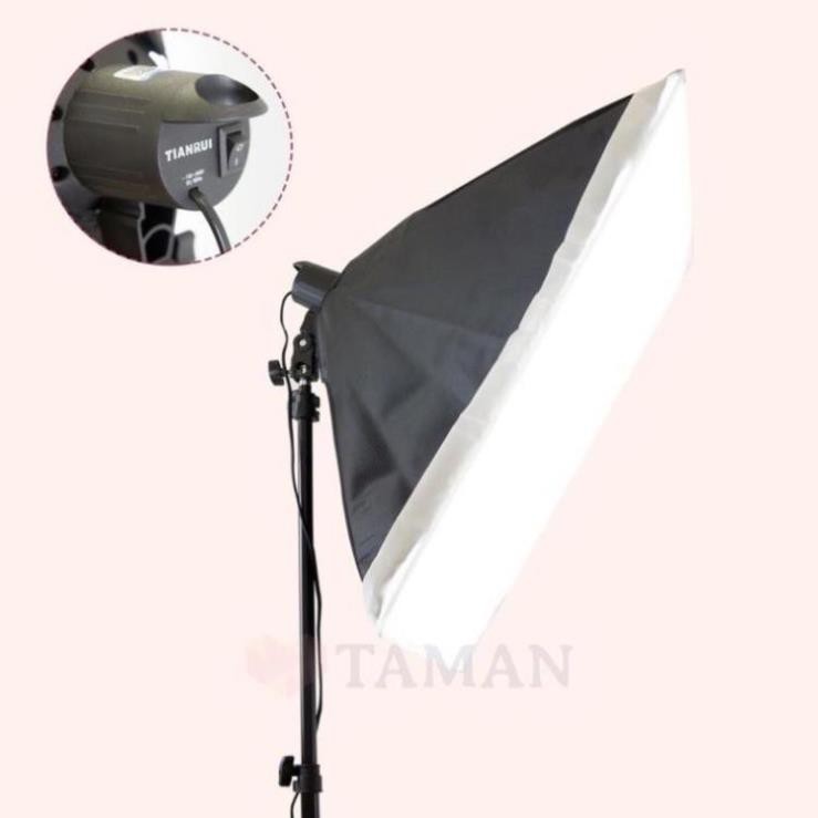 [Giá Hủy Diệt] Bộ đèn studio kèm softbox 50x70 có chân đèn, hỗ trợ hắt sáng chụp ảnh sản phẩm