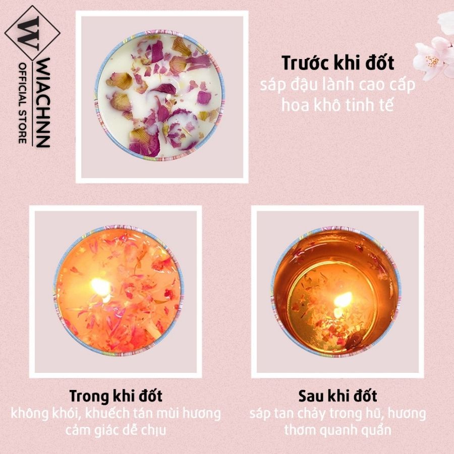 Nến thơm phòng cao cấp hũ thiếc hoa văn TACHI STORE giúp phòng luôn thơm,giảm căng thẳng