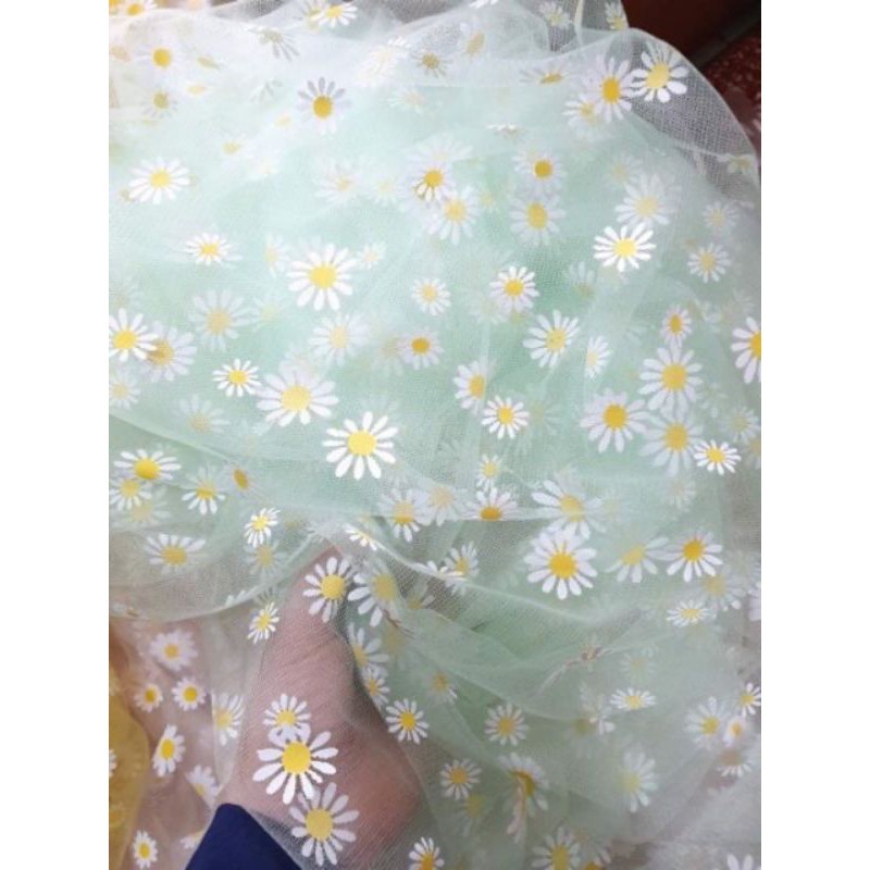 ⚡Bán sỉ⚡ Vải voan lưới hoa cúc khổ 1m5