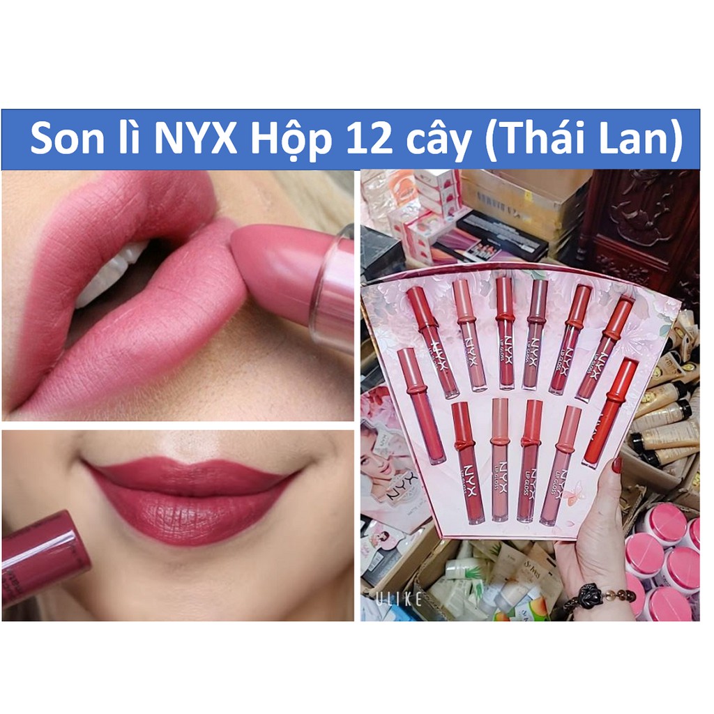 (Sỉ) Set Son lì chính hãng NYX (hàng Thái Lan) bộ 12 cây đủ màu