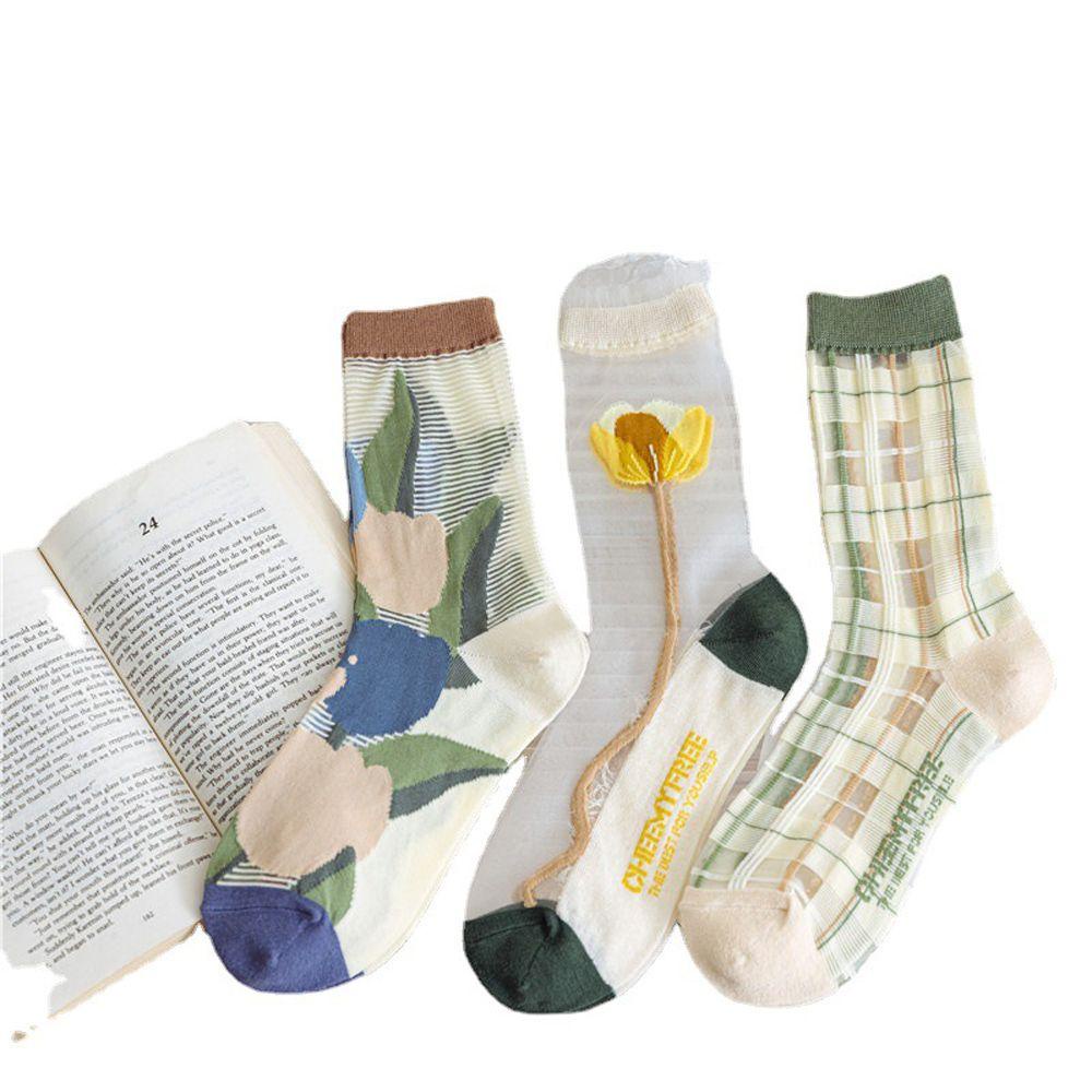 Tất Thời Trang Mùa Hè In Hoa Phong Cách Lolita Nhật Bản Dành Cho Nữ VANES1