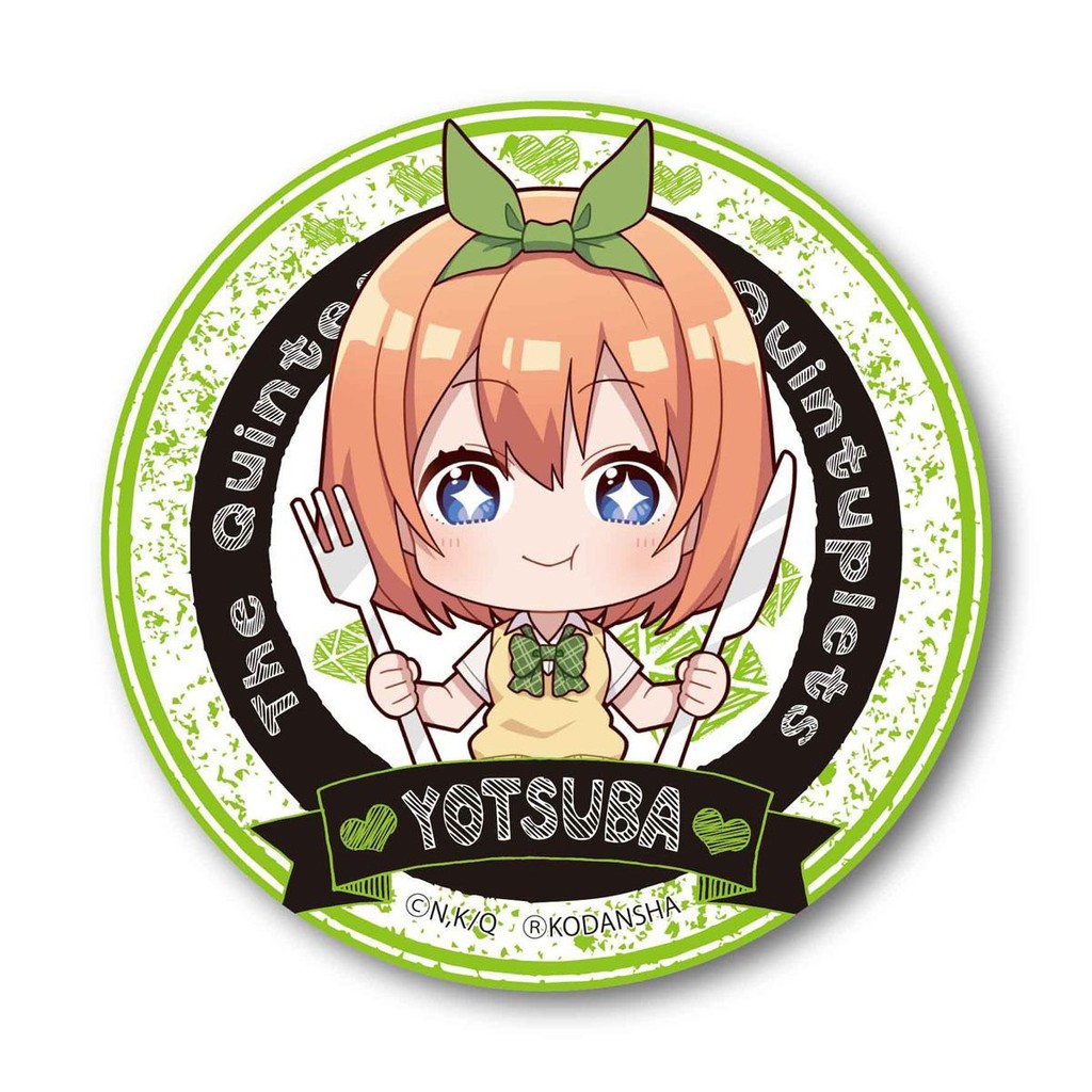 Huy hiệu cài áo IN HÌNH Gotoubun no Hanayome Nhà có 5 nàng dâu ver ăn uống anime chibi dễ thương tiện lợi