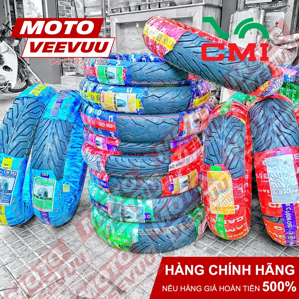 Vỏ lốp xe máy Camel CRV Cheetah 90/80-14 TL 635 Gai Zin Vario (Lốp không ruột)