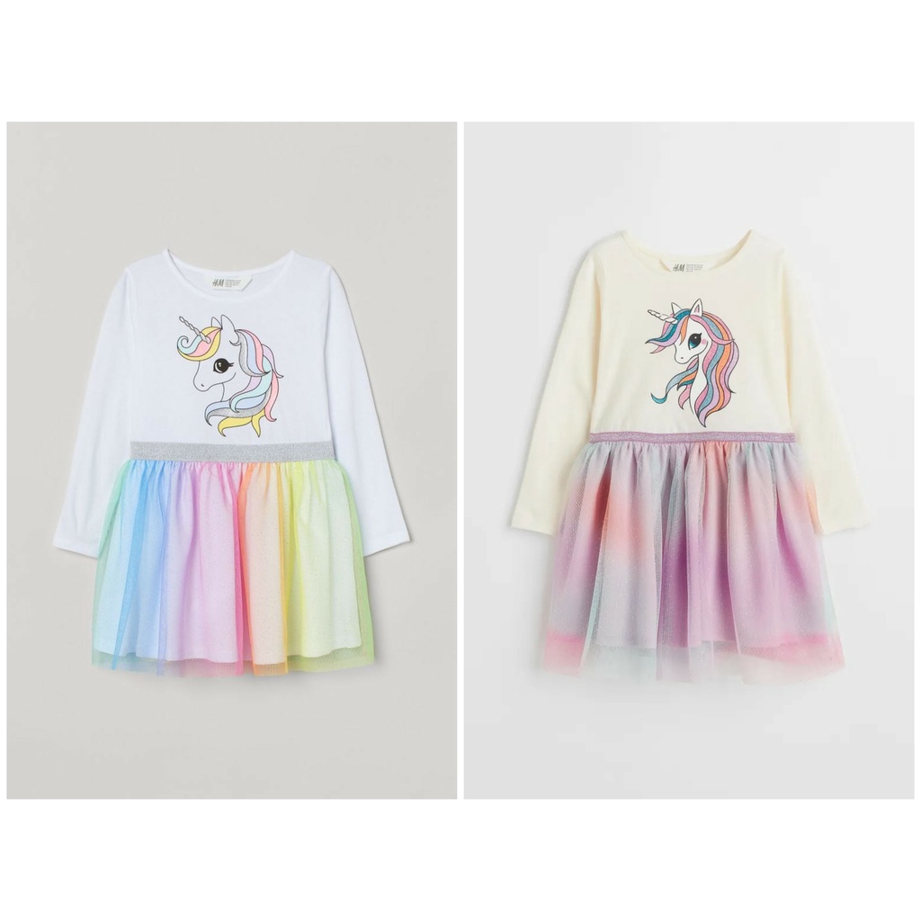 Váy dài tay xòe tutu unicorn HM H&M sz 1.5-10y_hàng chính hãng authentic