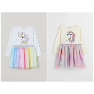 Váy dài tay xòe tutu unicorn HM H&M sz 1.5-10y_hàng chính hãng authentic